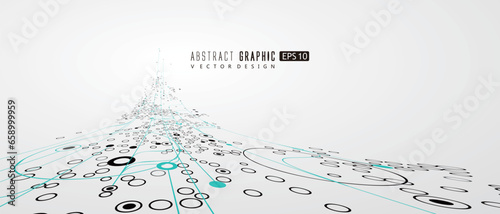 Abstract graphic with strong sense of perspective, vector illustration.