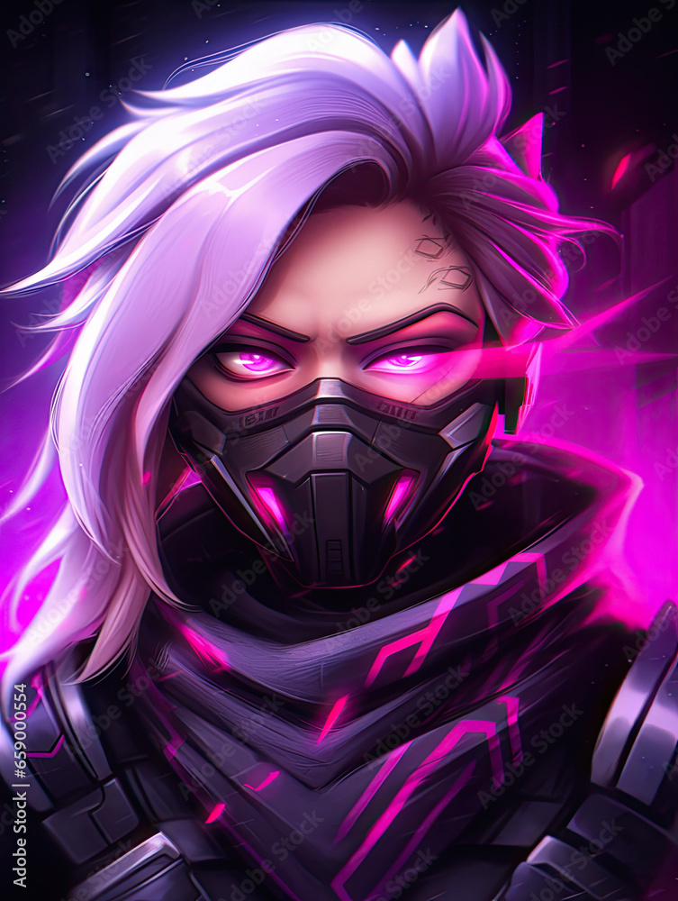 cyberpunk futuristic anime manga warrior pink lady warrior - by generative ai cyberpunk futuristic anime manga warrior pink lady warrior - by generative ai