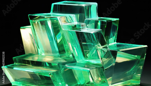 Emerald green faceted cut gemstone on a plain background