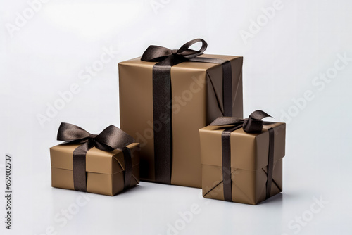 Sleek minimalist style mens Christmas gifts isolated on a white background 