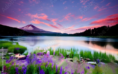 calm lake surface