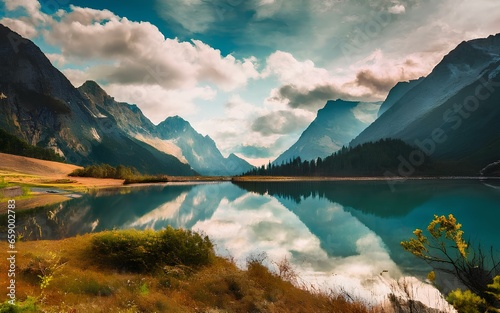 calm lake surface