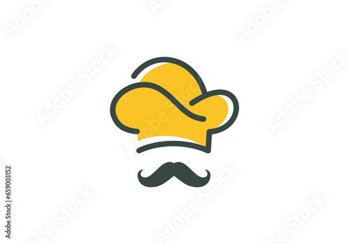 chef hat logo design, cooking, food, restaurant, catering symbol vector illustration