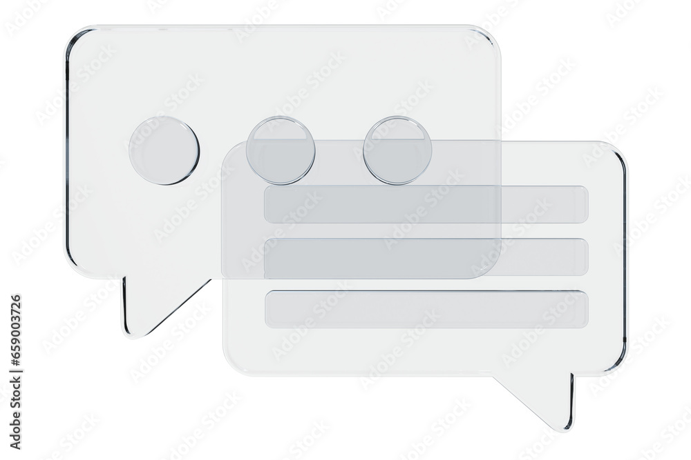 3D speech bubble icon. Empty speech bubble. Chat 3d render. Social media notification icon. Glass morphism style. 3D rendering 3D speech bubble icon. Empty speech bubble. Chat 3d render. Social media notification icon. Glass morphism style. 3D rendering