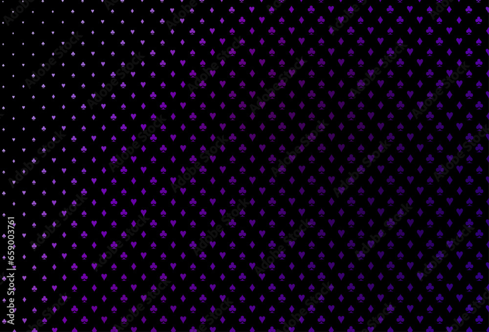 Dark purple vector pattern with symbol of cards.