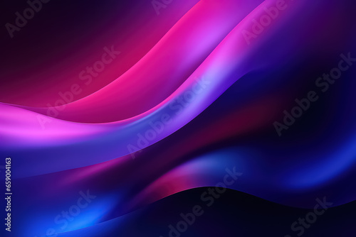 Dynamic neon composition with of blue and purple circles.