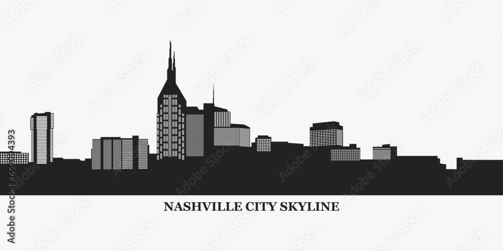 Nashville city skyline silhouette. United states cityscape in vector illustration.
