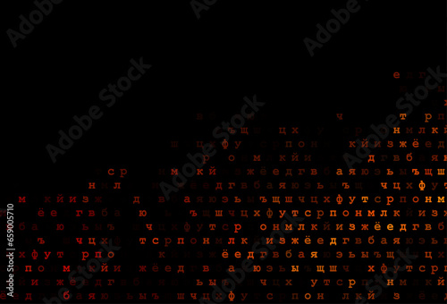 Dark red vector texture with ABC characters.