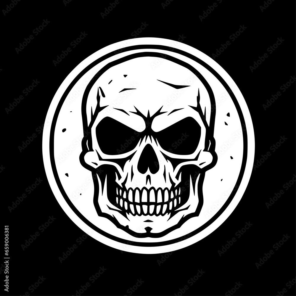 Skull | Black and White Vector illustration Skull | Black and White Vector illustration