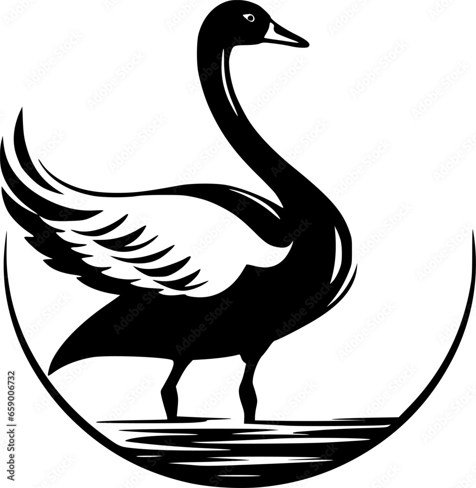 Fototapeta premium Swan - Minimalist and Flat Logo - Vector illustration