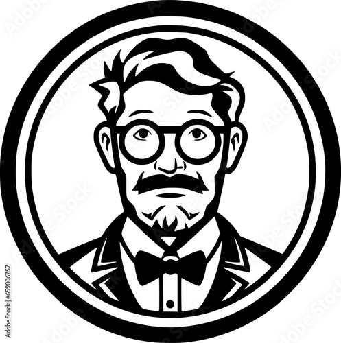 Teacher - Minimalist and Flat Logo - Vector illustration