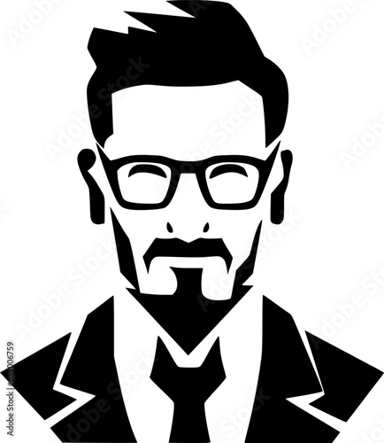Teacher - Black and White Isolated Icon - Vector illustration