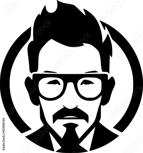Teacher | Black and White Vector illustration