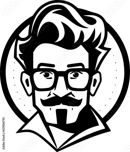 Teacher | Black and White Vector illustration