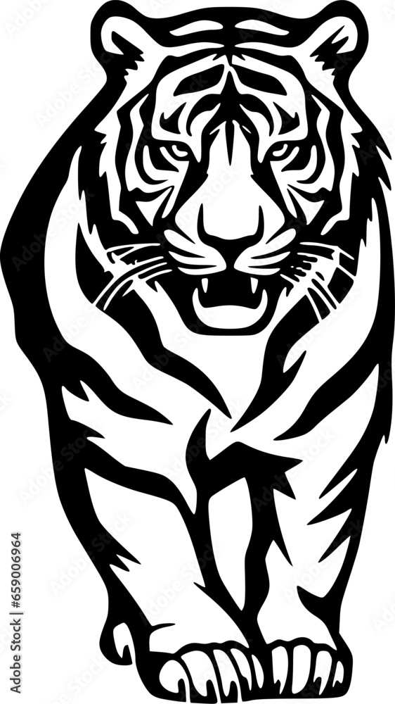 Fototapeta premium Tiger | Minimalist and Simple Silhouette - Vector illustration