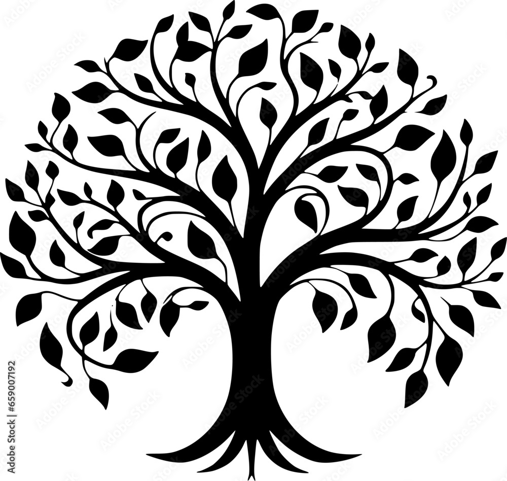 Obraz premium Tree | Minimalist and Simple Silhouette - Vector illustration