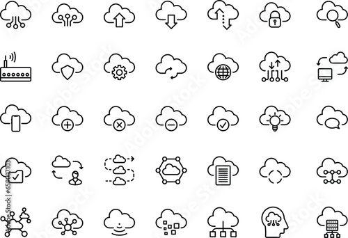 Data Cloud Vector Flat Icons Pack 