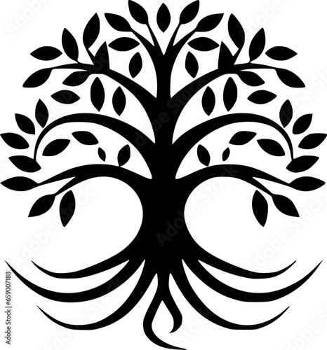 Tree of Life - Minimalist and Flat Logo - Vector illustration