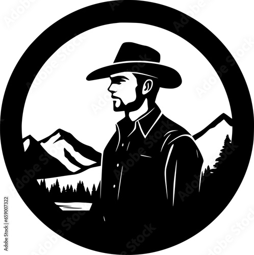Western - Minimalist and Flat Logo - Vector illustration