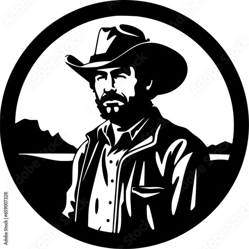 Western - Minimalist and Flat Logo - Vector illustration
