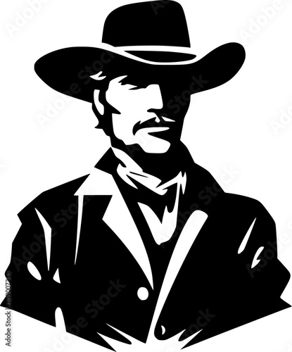 Western | Minimalist and Simple Silhouette - Vector illustration