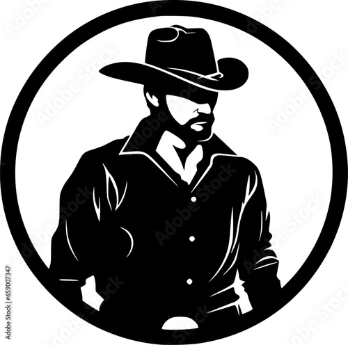 Western | Minimalist and Simple Silhouette - Vector illustration