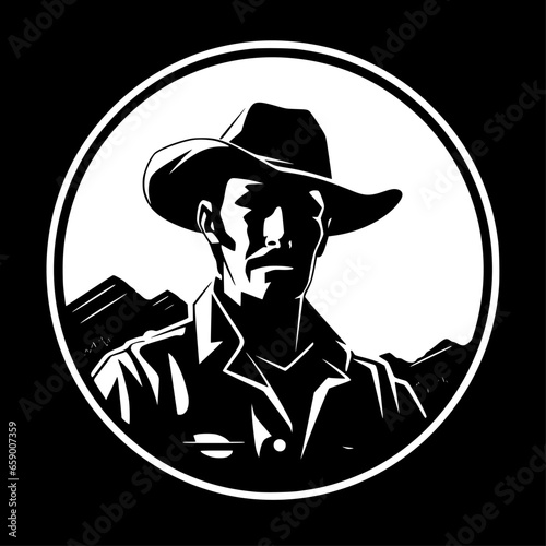 Western - Minimalist and Flat Logo - Vector illustration