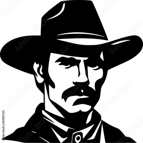 Western | Black and White Vector illustration