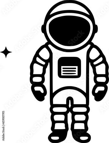 Astronaut | Black and White Vector illustration