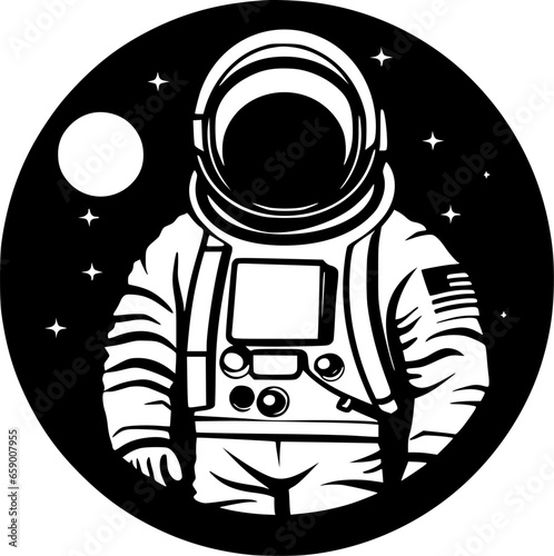 Astronaut | Black and White Vector illustration