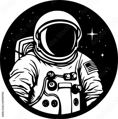 Astronaut | Minimalist and Simple Silhouette - Vector illustration