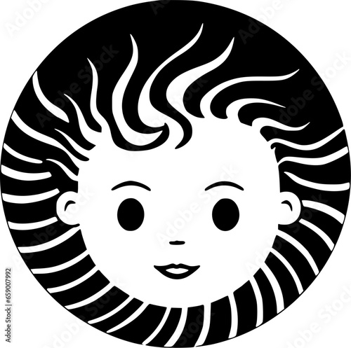 Baby - Black and White Isolated Icon - Vector illustration