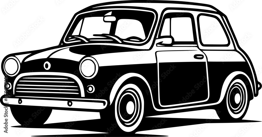 Car | Black and White Vector illustration