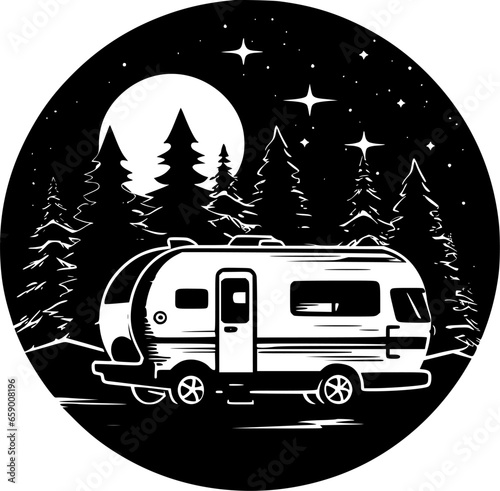 Camping | Minimalist and Simple Silhouette - Vector illustration photo