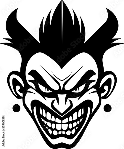 Clown - Minimalist and Flat Logo - Vector illustration