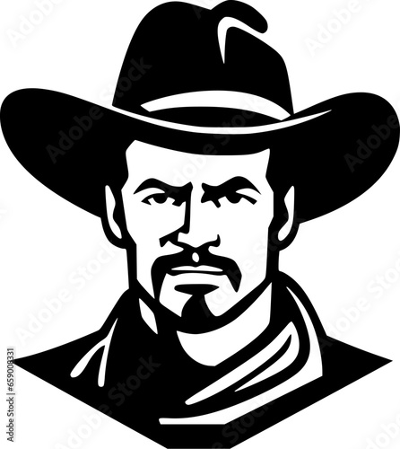 Cowboy | Minimalist and Simple Silhouette - Vector illustration