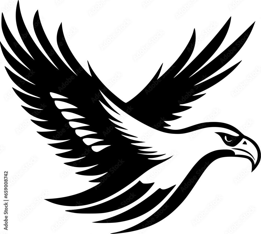 Obraz premium Eagle | Black and White Vector illustration