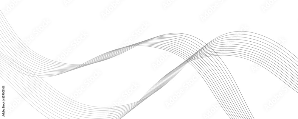 abstract black and white vector wave background. gray gradient line ...