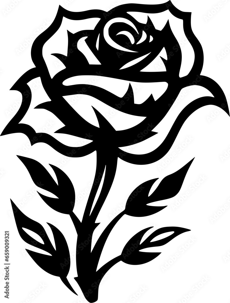 Flower | Black and White Vector illustration Flower | Black and White Vector illustration