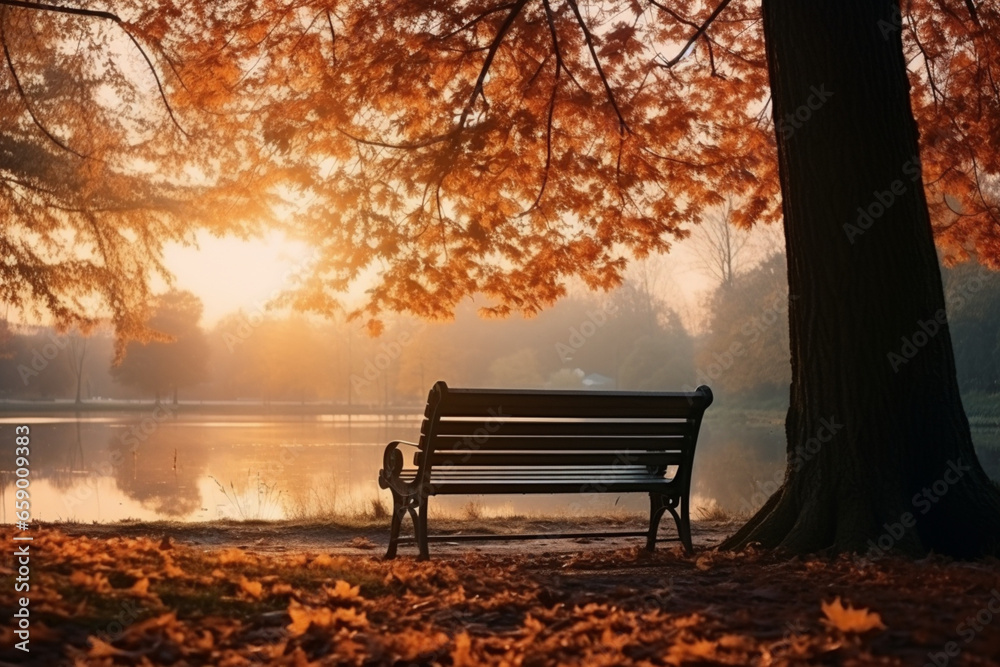 bench in the autumn