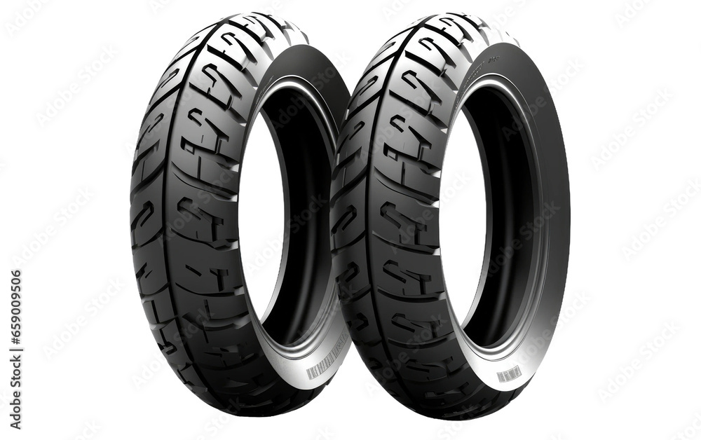 New Front Tires Rain Ready Ride on isolated background