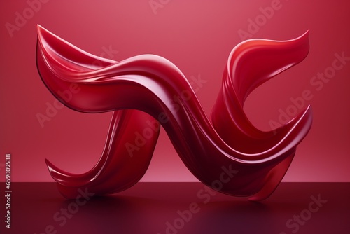 A vibrant red wave of liquid on a contrasting red background