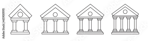 bank and government building icon simple outline symbol