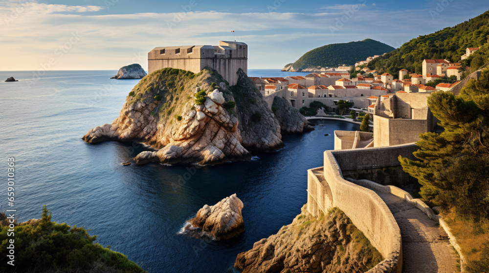 Pondering Histories from Dubrovnik Walls  Overlooking Fort Lovrijenac, The Enduring Guardian Overlooking the Historic City's West Harbour