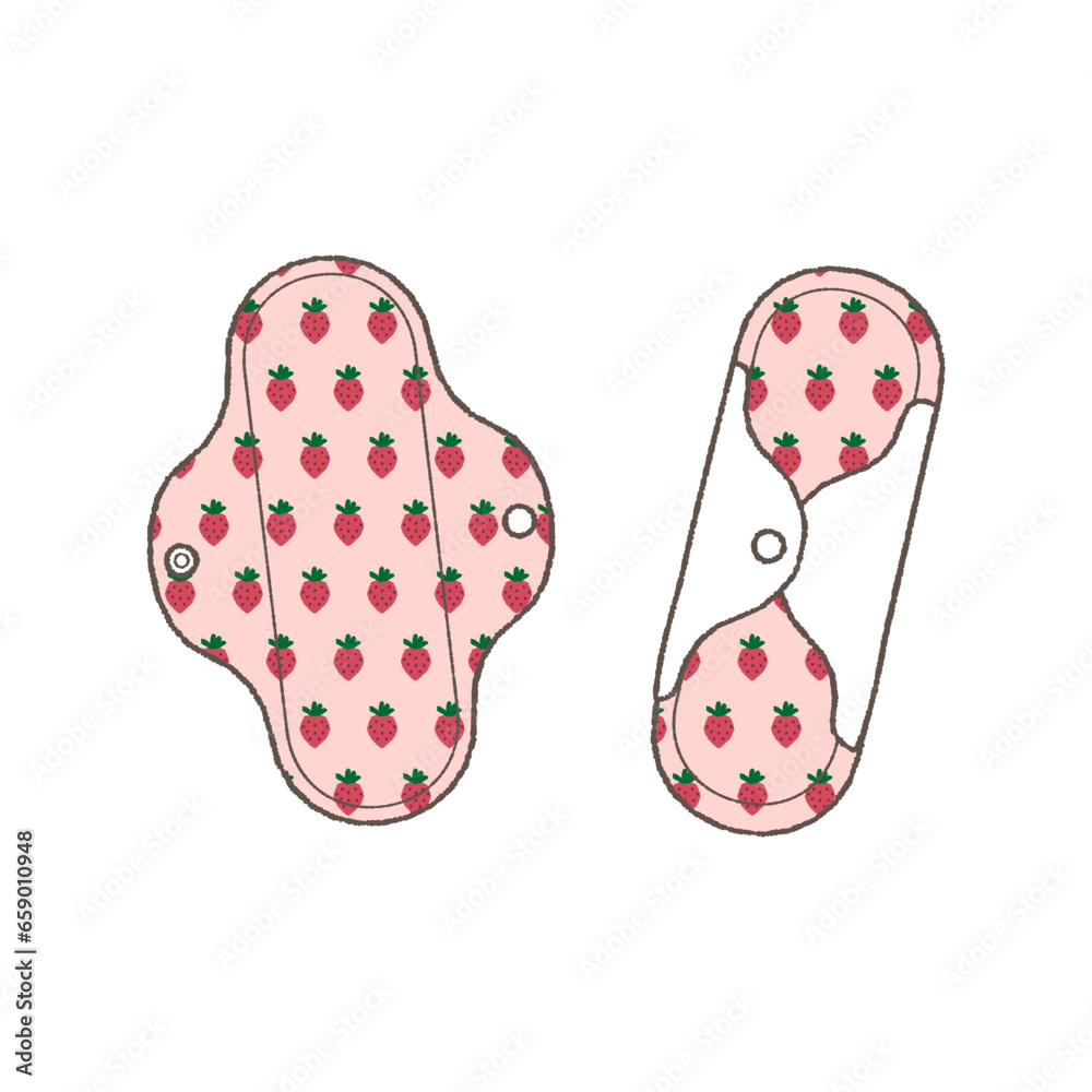 Illustration of Menstrual Products - Cloth Napkin. Illustration of Menstrual Products - Cloth Napkin.