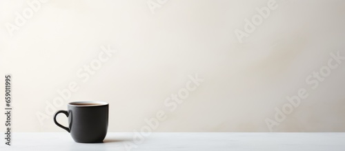 Minimalist lifestyle Coffee tea cup on table vertical aesthetic still life