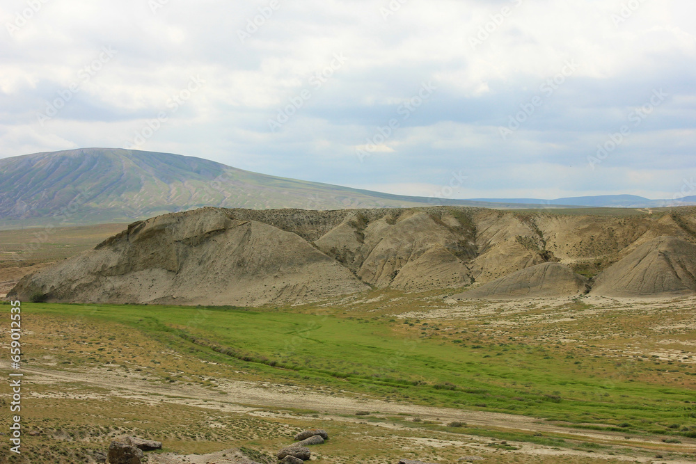 Obraz premium Endless mountains of Gobustan.