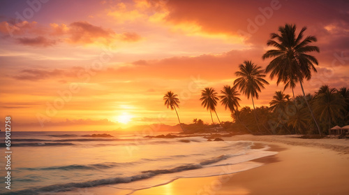 sunset on the beach © iman