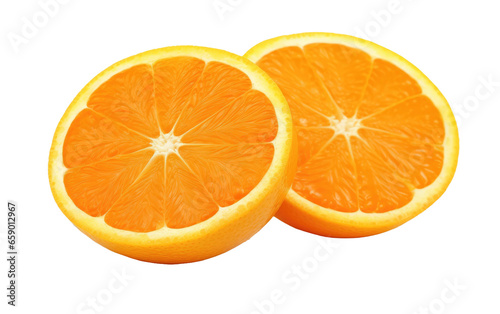 Juicy orange Division on isolated background