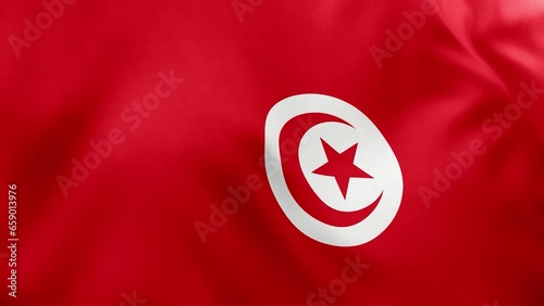 waving flag of tunisia photo